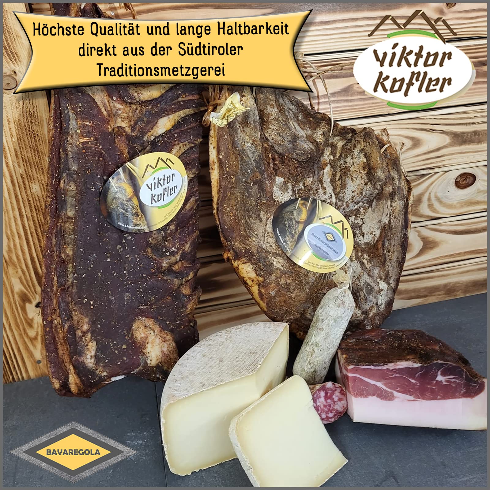 Südtiroler Geschenkset mit 7 Spezialitäten - Präsentkorb gefüllt mit Speck, Käse, Salami - Feinkost Geschenk für Männer & Frauen 5