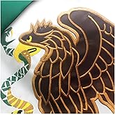 Mexico Flag 3x5 ft Outdoor - Double Sided Embroidered, Heavy Duty Polyester Mexican MX National Flag with 2 Grommets