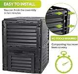 Garden Haven 300L Garden Compost Bin Black Green Eco Friendly BPA-Free Heavy view 3