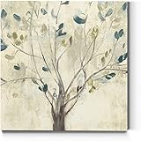 Renditions Gallery Botanical Canvas Art Paintings & Prints Rustic Trees of Blue Abstract Artwork Wall Hanging Prints for Bedr