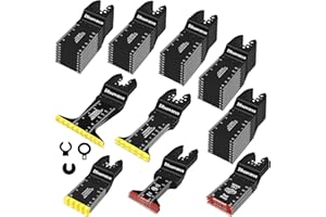 DBSAWMXN 65PCS Oscillating Tool Blades for Metal Wood Cutting, Extra Wide & Long Titanium, Japanese Teeth Saw Blades Compatible with Dewalt, Dremel, Milwaukee, Multitool Blades Cuts Wood, Nails, Drywall