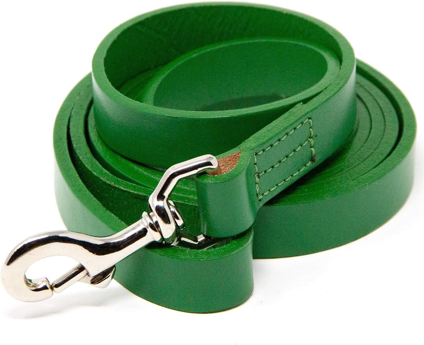 Dog Training Leash - Full Grain Leather Lead for Large Dogs - Green