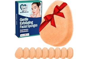 HartFelt [10 Pack] Gentle Exfoliating Facial Sponge for Face - Daily Cleansing Scrubber - Buf Dirt Away with Puf styled Reusable Face Pads for Removing Makeup, Dirt, and Dead Skin