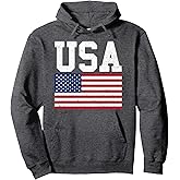 American Flag USA Patriotic Women Men Boys Girls July 4th US Pullover Hoodie