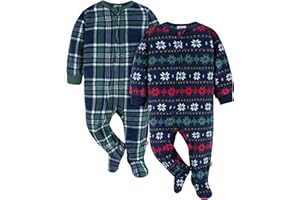 Gerber baby-boys Toddler Loose Fit Fleece Footed Pajamas 2-pack