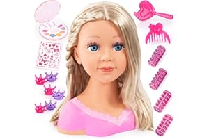 Bayer - Charlene Super Model Hairdressing Head - Cosmetics, Make-up, Hair Accessories - Blonde Hair - 10” - Age 3+ - 90088AA