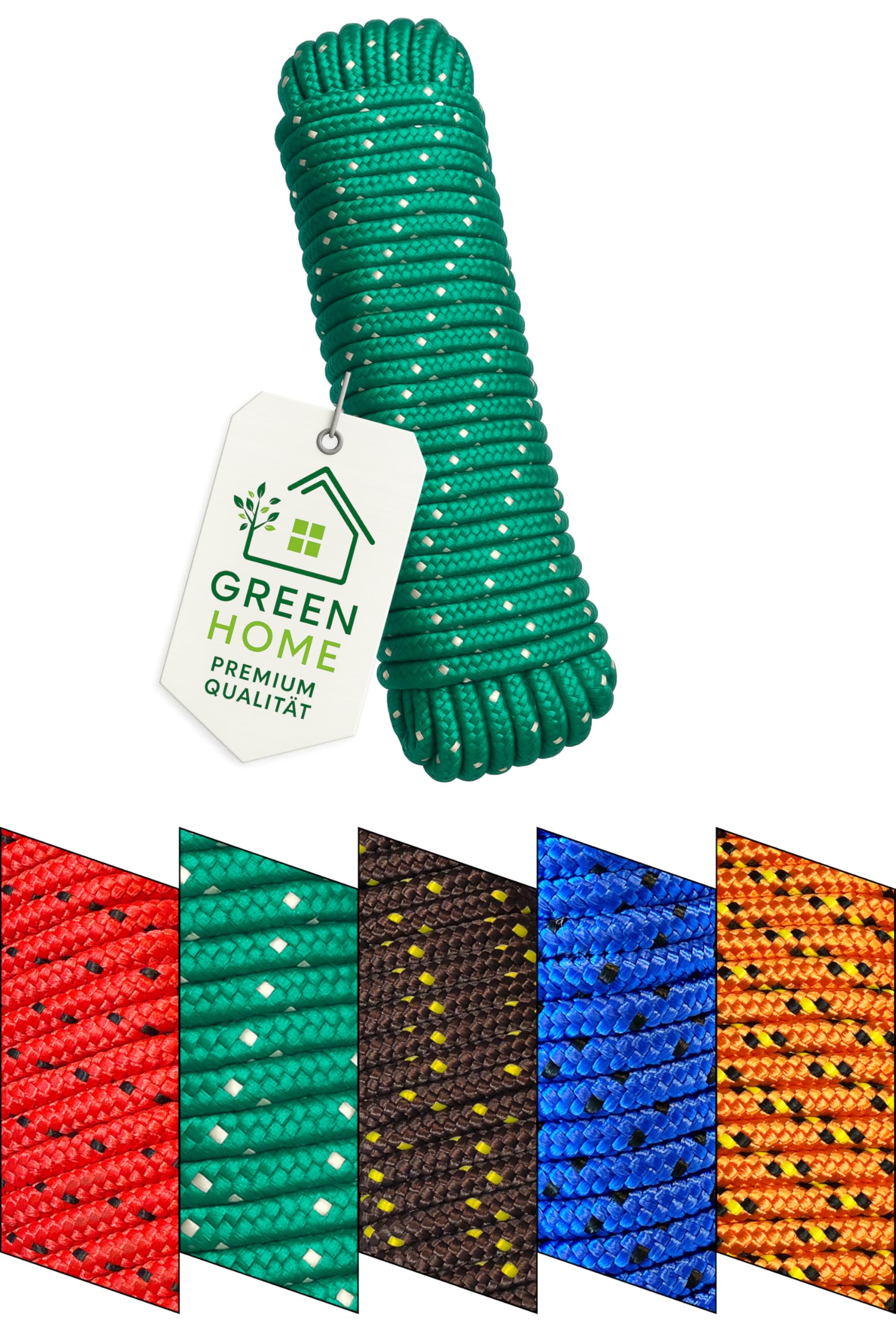 Rope 8 mm x 20 m - Polypropylene (PP) Rope, Mooring Rope, General Purpose Rope, Tethering Rope, Garden Rope, for Outdoor Use - Breaking Load: 700 kg - 20 m x 8 mm