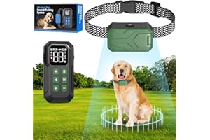 CPPSLEE Wireless Fence,Wireless Dog Fence,Electric Fence for Dogs, Wireless Fence for Dogs Portable 2 in 1 Wireless Pet Fence & Training Collar System Dog Fence Use for All Your Pets (Green)