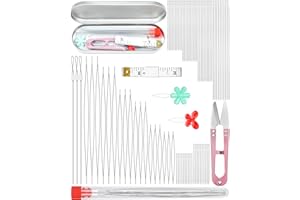 FIVEIZERO 87 Pcs Beading Needles Set – 3 Types: 6 Sizes Big Eye Seed Bead Needle & 6 Sizes Long Straight, Collapsible Twisted Flexible Needle, Beading Needles for Jewelry Making