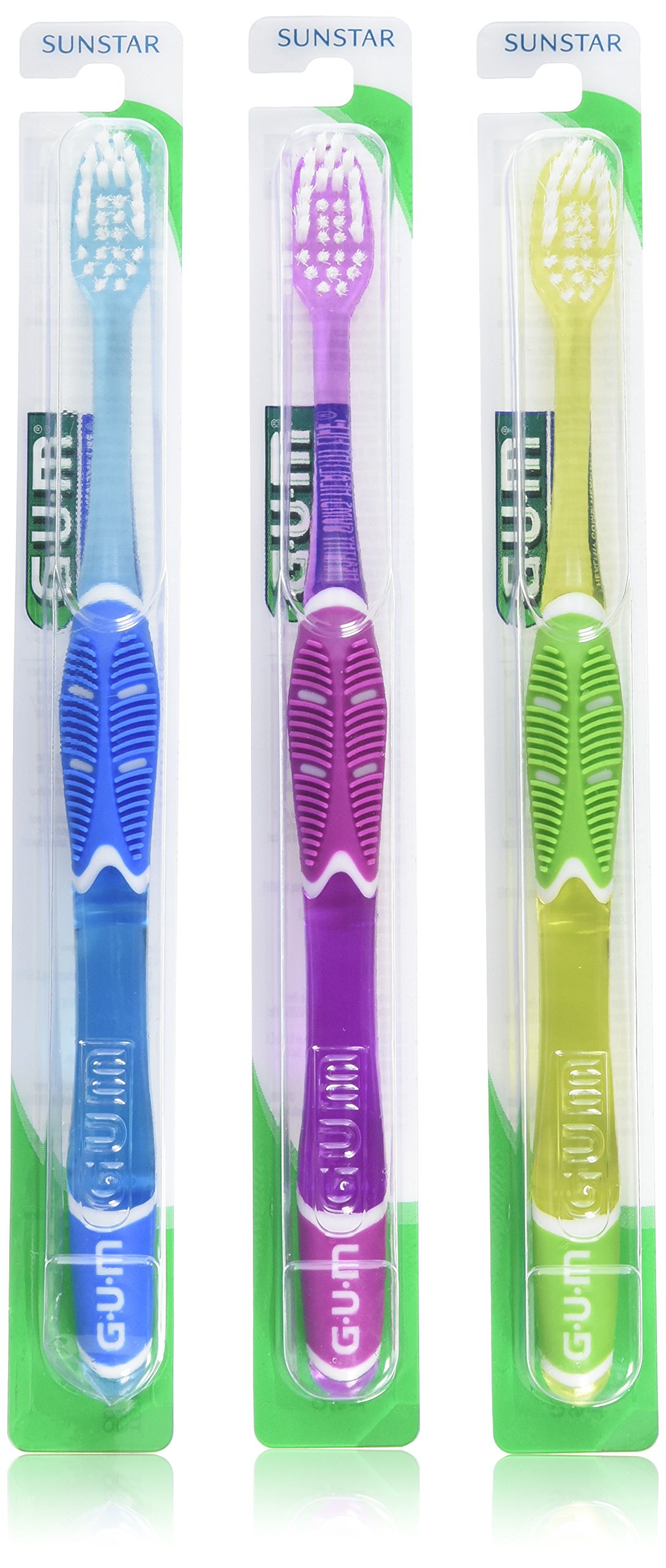 GUM Technique Deep Clean Toothbrush 525 Soft Compact, Colors May Vary (Pack Of 3