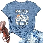 Christian Faith Shirts for Women Butterfly Daisy Graphic Casual T Shirts