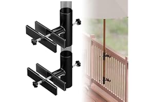 SANKINS Patio Umbrella Holder for Deck Railing, Adjustable Patio Umbrella Base Outdoor Umbrella Stand, Patio Umbrella Clamp Deck Umbrella Mount for Balcony, Patio Railing