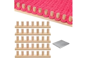 MLLNFUE 68" Chunky Blanket Loom Kit for DIY No-Needle Hand Knitting Adjustable Wooden Loom Frame Beginner Friendly Yarn Craft for Home Decor & Large Throw Blankets