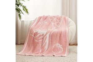 Snuggle Sac Brand Mermaid Tail Blanket, Warm Soft Fluffy Microfiber Knitted Blanket Gift for Kids, Girls, The Little Mermaid Knit Fuzzy Plush Blanket for Couch and Bed (Pink, Throw(50"x60"))