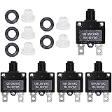 Fuzbaxy 5PCS 10Amp Circuit Breakers with Manual Reset 32VDC,AC125-250V with Quick Connect Terminals