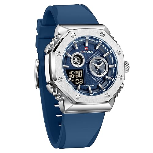 NAVIFORCE Men Dual Display Analog Digital Watch Multifunctional