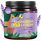Magnesium Lotion for Kids & Babies, Lavender Magnesium Cream for Sleep, Soothing Relief & Relaxation, Topical Magnesium Buttur, Apply to Legs, Arms, Stay Calm at During The Night (4 oz, Lavender)