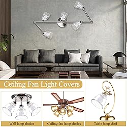 Retisee 9 Pcs Ceiling Fan Light Covers, Clear