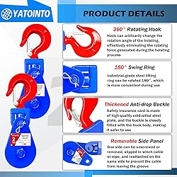YATOINTO 2 ton Snatch Block with Hook