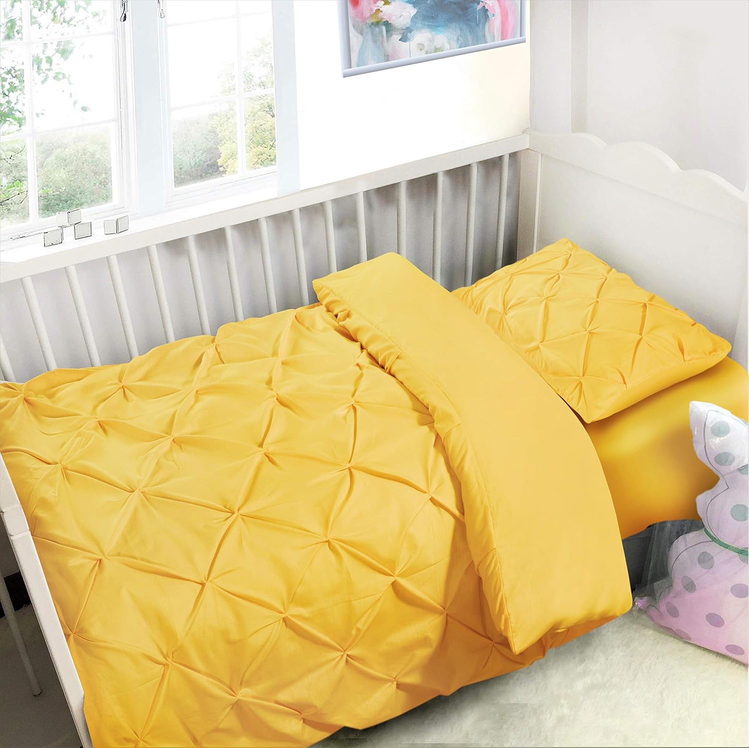 mustard cot bed sheet