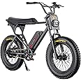 MACFOX Ebikes for Adults, 750W Electric Bike Wheelie 25 MPH Max Speed, 38 Miles Range, 20" Fat Tire E-Bike with Front Suspension, E-Bikes for Riding to School, X1S(Class-3)