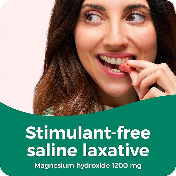 DULCOLAX SALINE LAXATIVE SOFT CHEWS, GENTLE CONSTIPATION RELIEF, MIXED BERRY FLAVOR, MAGNESIUM HYDROXIDE 1200 MG, 60 COUNT