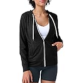 Pioneer Camp Women's Full Zip Up Workout Hoodie Soft Lightweight Hooded Sweatshirts Sweat Jacket Athletic Gym Yoga Casual