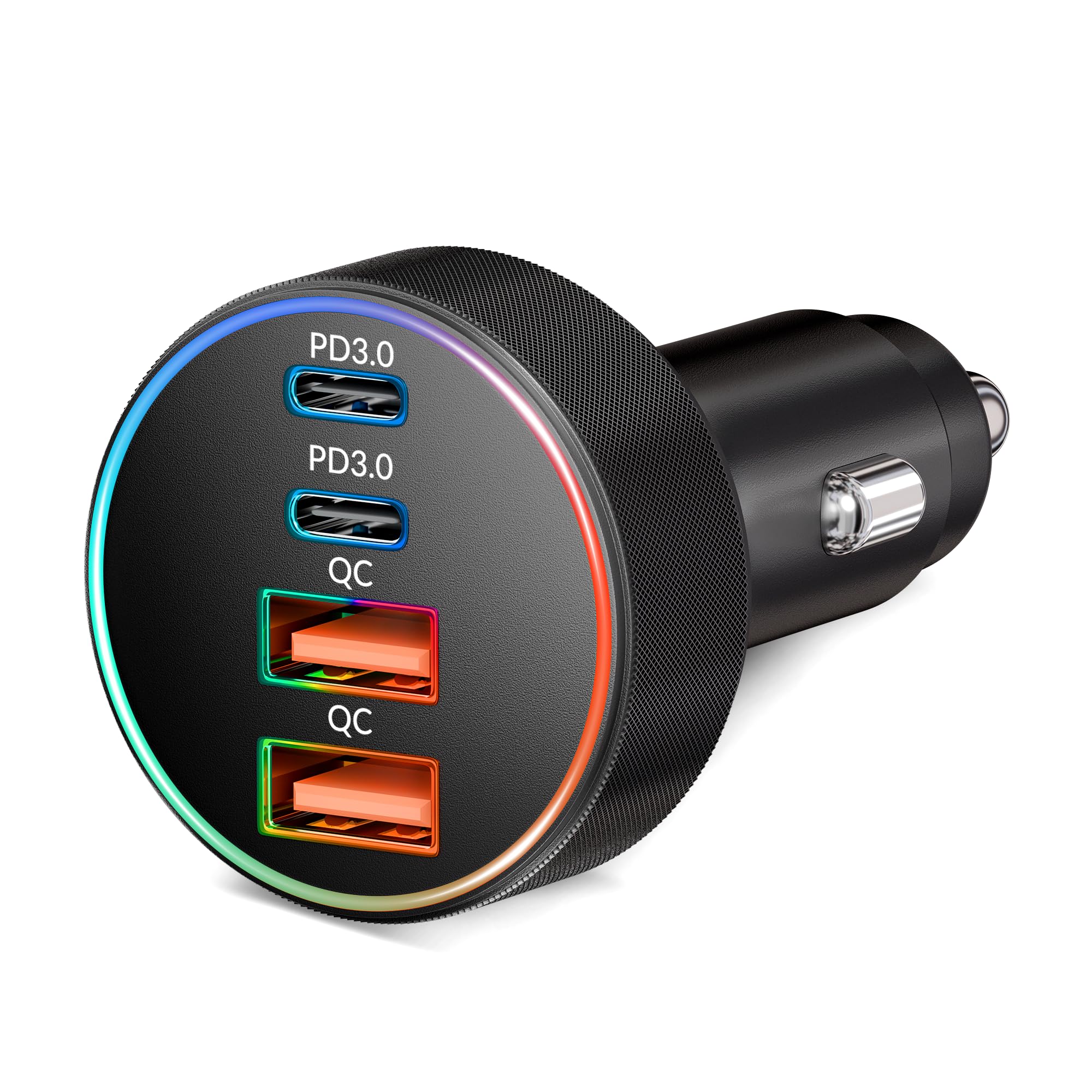Photo 1 of Car Charger USB C, 4-Port 90W Super Fast Charging Car Phone Charger Accessories Dual USB-C & USB-A Cargador Carro Cigarette Lighter Adapter for iPhone 17 16 15 14 13 12, iPad, Galaxy, Tablet, Android