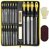 Topec 26Pcs File Set, Round and Flat File Kits are