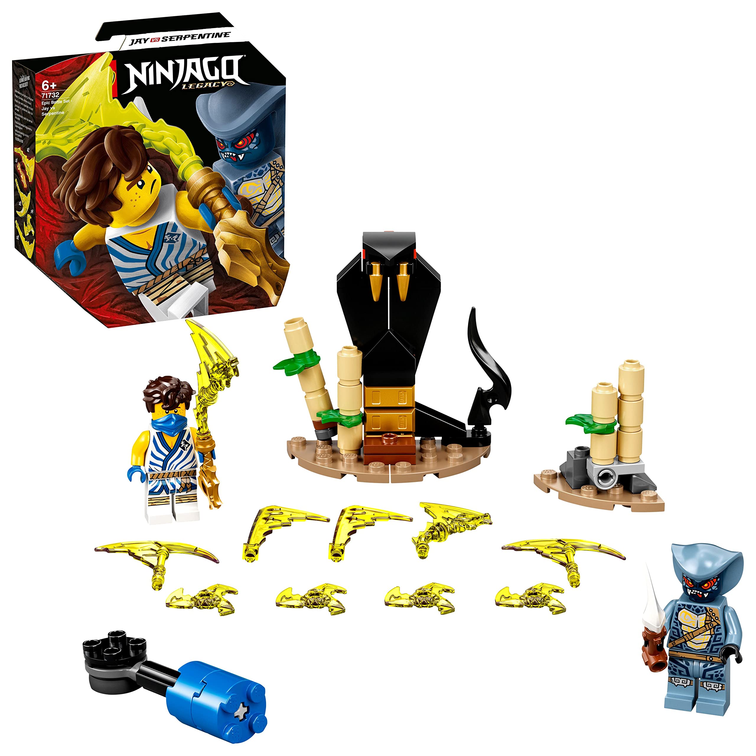 LEGO 71732 NINJAGO Legacy Epic Battle Set – Jay vs. Serpentine Spinner Playset with 2 Ninja Minifigures