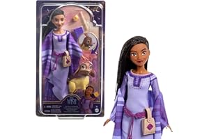 Mattel Disney Wish Asha of Rosas Adventure Pack Doll, Posable Fashion Doll with Removable Fashion, Animal Friends and Accessories, Toys Inspired by The Movie