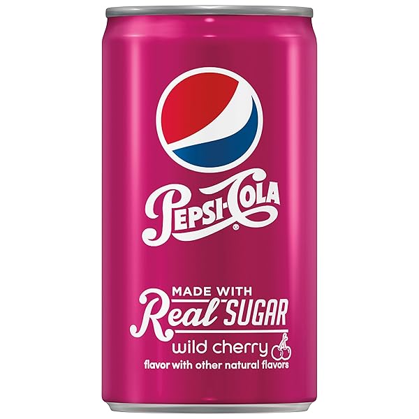 PEPSI, MADE WITH REAL SUGAR WILD CHERRY, 7.5 FL OZ. MINI CANS (6 PACK)