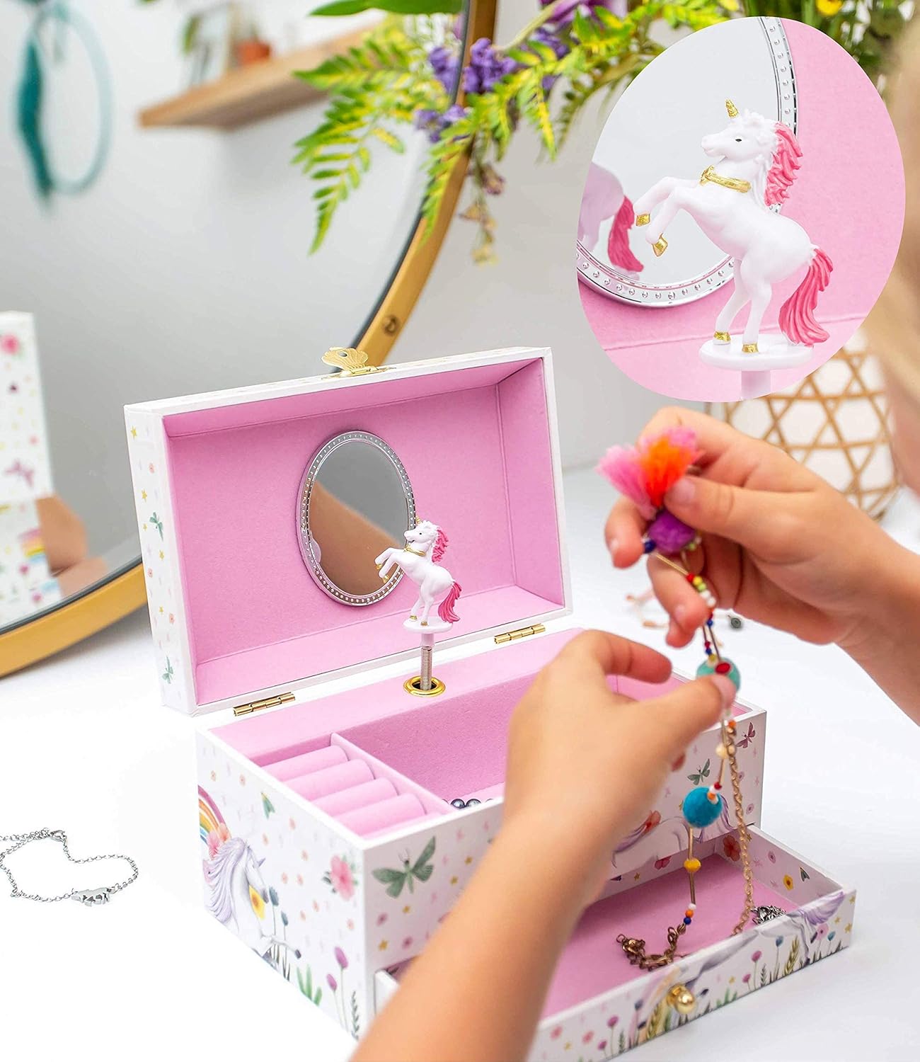 Unicorn Jewelry Box for Girls - 3 Unicorn Gifts for Girls - Girls Jewelry Box - Girls Jewelry Set - Unicorn Music Box for Girls - Unicorn Jewelry for Girls: Home Improvement