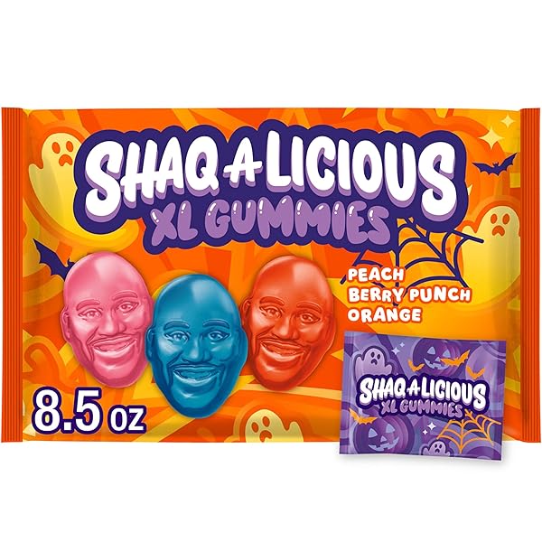 SHAQ-A-LICIOUS INDIVIDUALLY WRAPPED XL GUMMIES ORIGINAL FLAVOR SNACK...