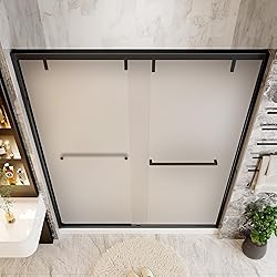 62–66" W x 76" H Double Sliding Frosted Shower