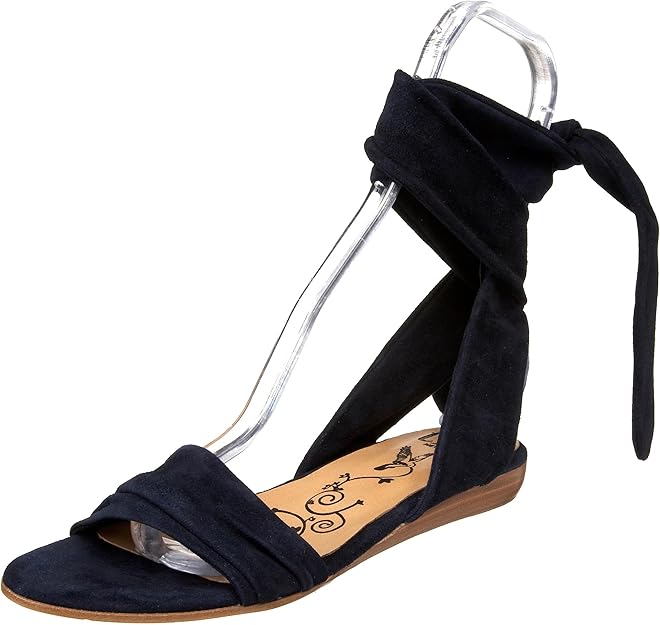 Amazon.com | Tibi Women's Chelsea Ankle-Wrap Sandal, Navy Suede, 5 M US | Sandals