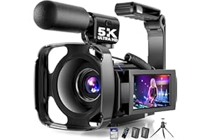 BREGOO 5K Video Camera Camcorder, UHD 64MP Vlogging Camera for YouTube with 3" 270° Rotatable Touch Screen, Digital Camera with IR Night Vision, 16X Zoom/WiFi/Webcam/HD/32GB Card/2 Batteries/Microphone