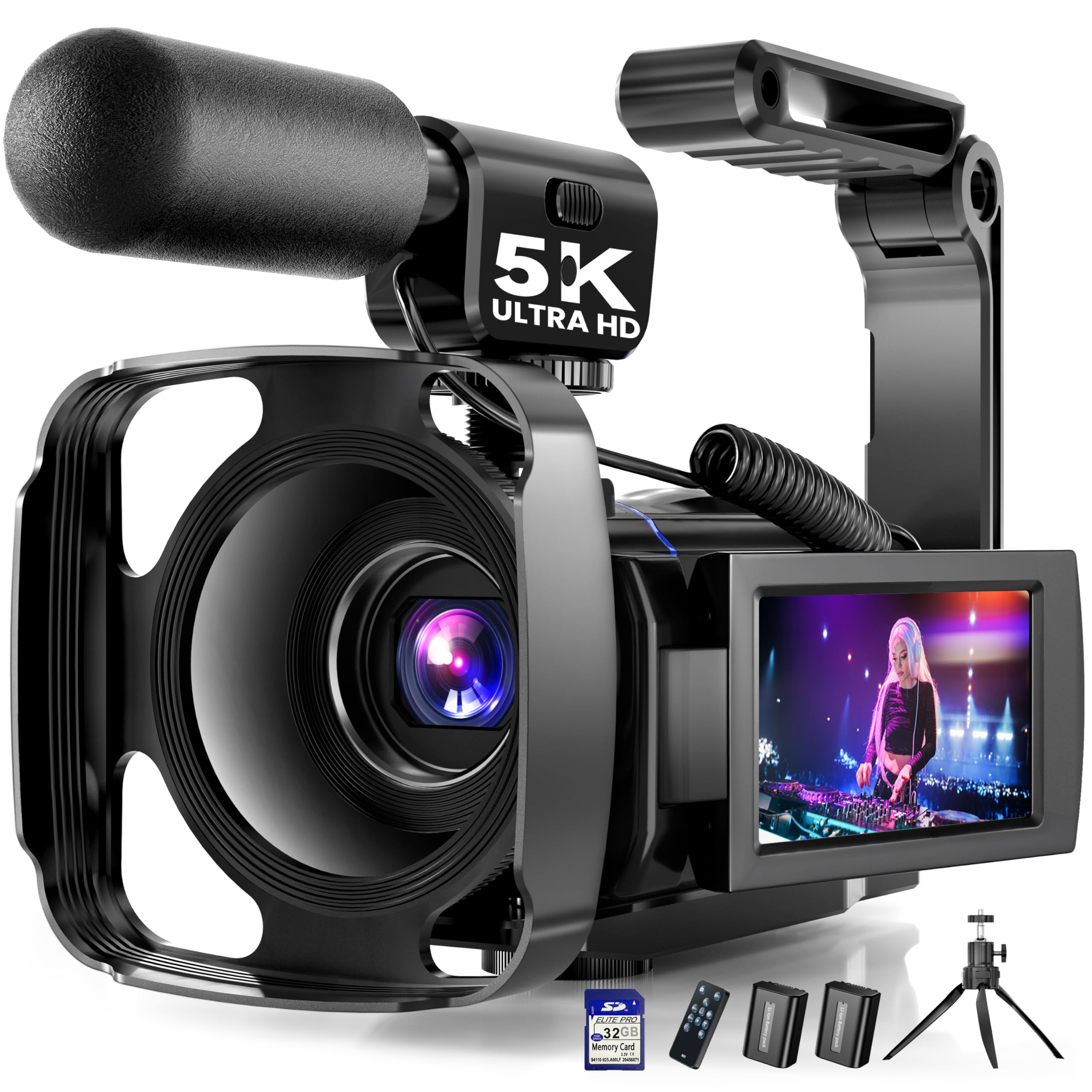 5K Video Camera Camcorder, UHD 64MP Vlogging Camera