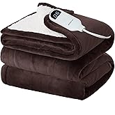 Bedsure Electric Blanket Full Size - Soft Flannel Heated Blanket, Fast Heating with 10 Time Settings & 6 Heat Settings, Warm Gift for Grandma (72x84 inches, Brown)