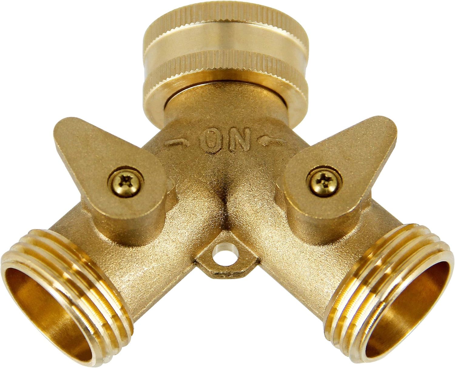 ATDAWN 2 Way Brass Hose Splitter, 3/4" Brass Hose Connectors, Y Connector Garden Hose Adapter : Garden & Outdoor