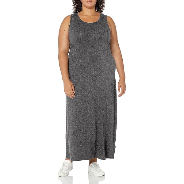 chinese dress ladies Jersey Tank Maxi Dress with Pockets for Tall Women in Black XL / Extra Tall / Black main image 0