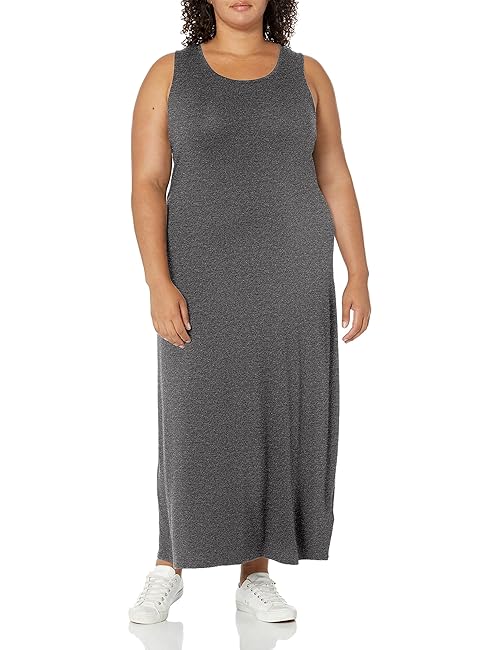 Amazon Essentials Women's Tank Maxi Dress, Charcoal Heather, X-Small