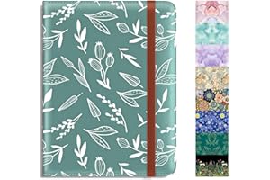 Rimilak Passport Holder, RFID Blocking Passport Cover Wallet Travel Essentials, Leather Travel Documents Organizer Protector for Women and Men, White Leaves