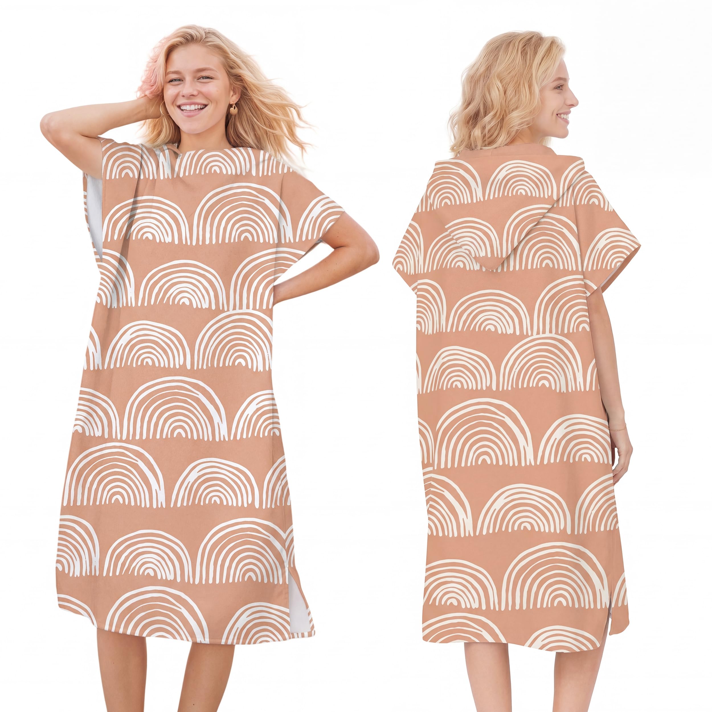 LOMTRATS Quick-drying Surf Poncho, Changing Towel, Bathrobe, Sports Towels for Swimmers,Hoodie for Adults,Swimming,Beach,Surfing,Diving,Bathing（Adult-M）