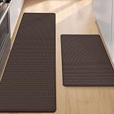 COLOR&GEOMETRY Color G 2 Piece Kitchen Mat Set 44x75cm+44x150cm Brown
