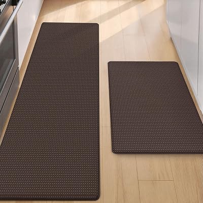 COLOR&GEOMETRY Color G 2 Piece Kitchen Mat Set 44x75cm+44x150cm Brown