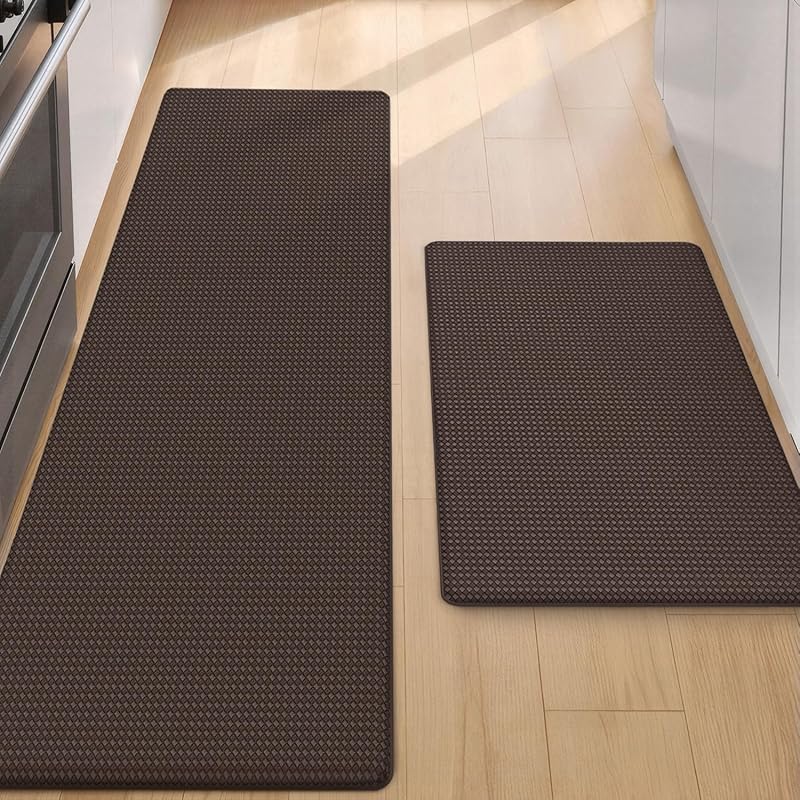 COLOR&GEOMETRY Color G 2 Piece Kitchen Mat Set 44x75cm+44x150cm Brown