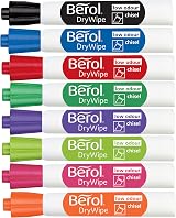Berol Dry Wipe Whiteboard Markers 8 Count Assorted Colours Chisel Tip view 7
