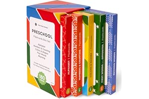 THINK TANK SCHOLAR Award-Winning Flash Cards for Preschool & Kindergarten – 5-Deck Set, 180 Jumbo Cards – Learn Alphabet, Numbers, Colors, Shapes, First Words, Opposites & Rhyming – for Kids Ages 2–5