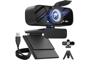 Gohero Full HD 1080P Video Webcam and Wide Angle Camera with Built-in Microphone and Rotatable Tripod,for Laptop Computer or Desktop PC,Great for Live Streaming.Calls.Video Conferencing